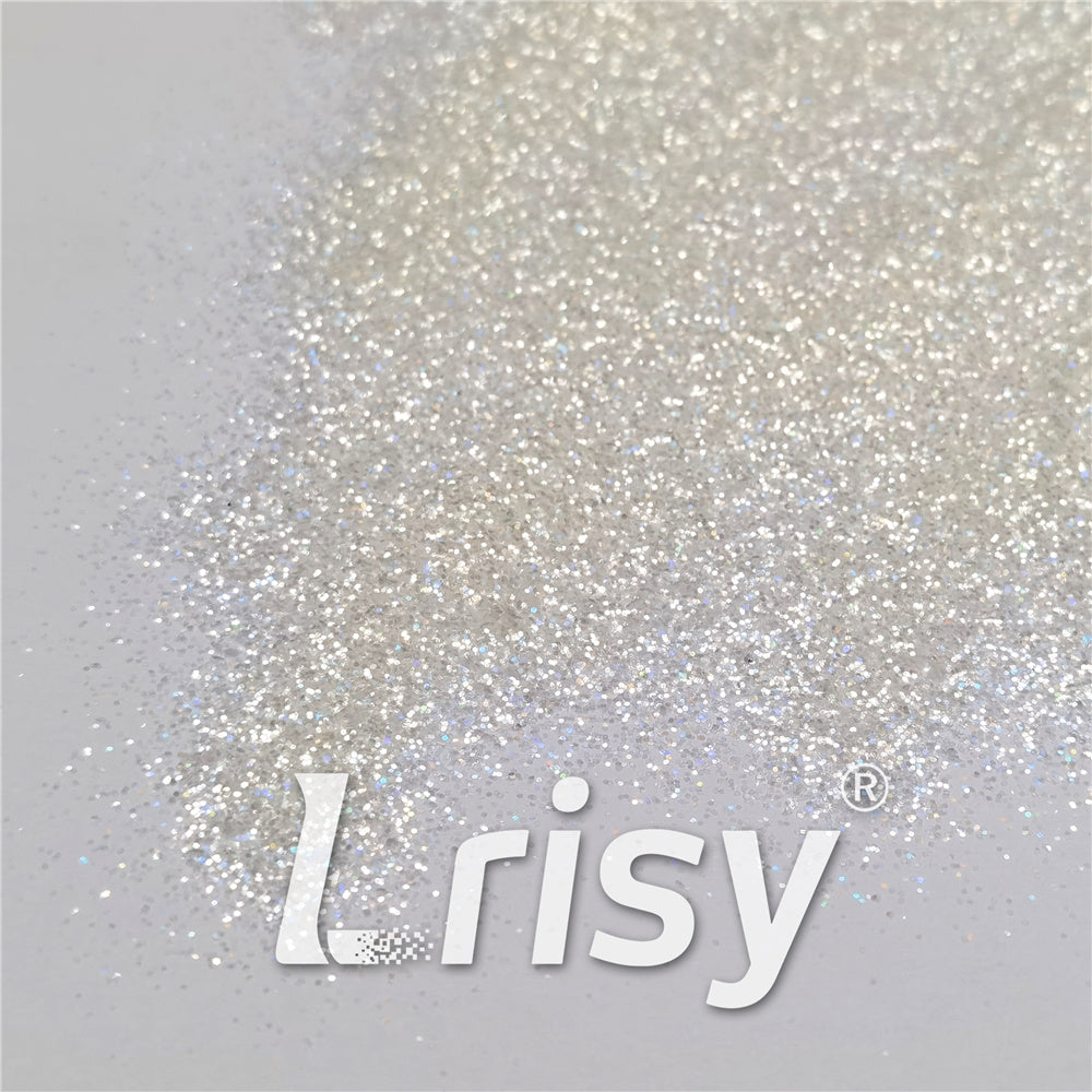 0.4mm Translucent Holographic White Glitter HL01
