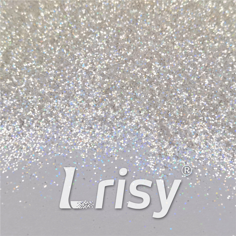 0.4mm Translucent Holographic White Glitter HL01