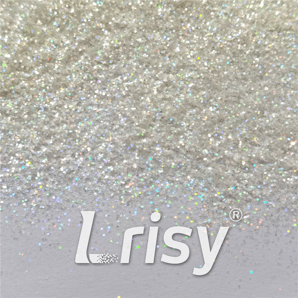 0.4mm Translucent Holographic White Glitter HL01
