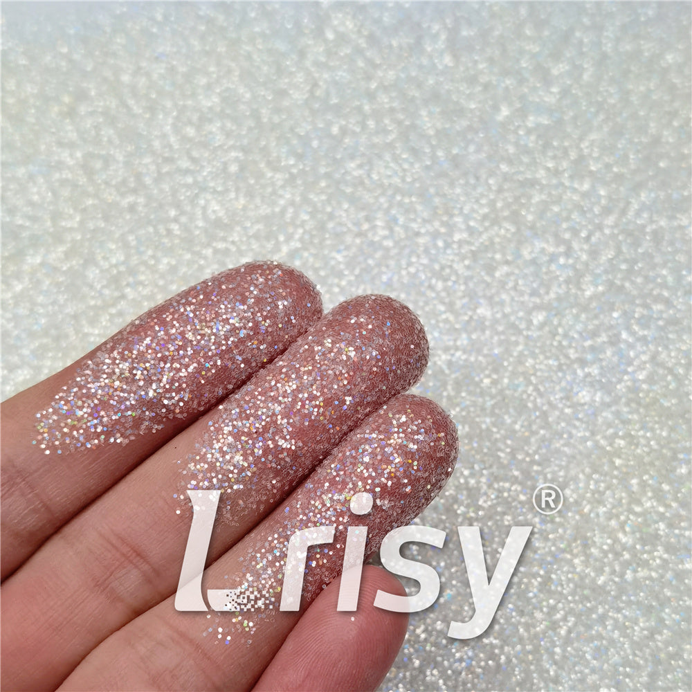 0.4mm Translucent Holographic White Glitter HL01