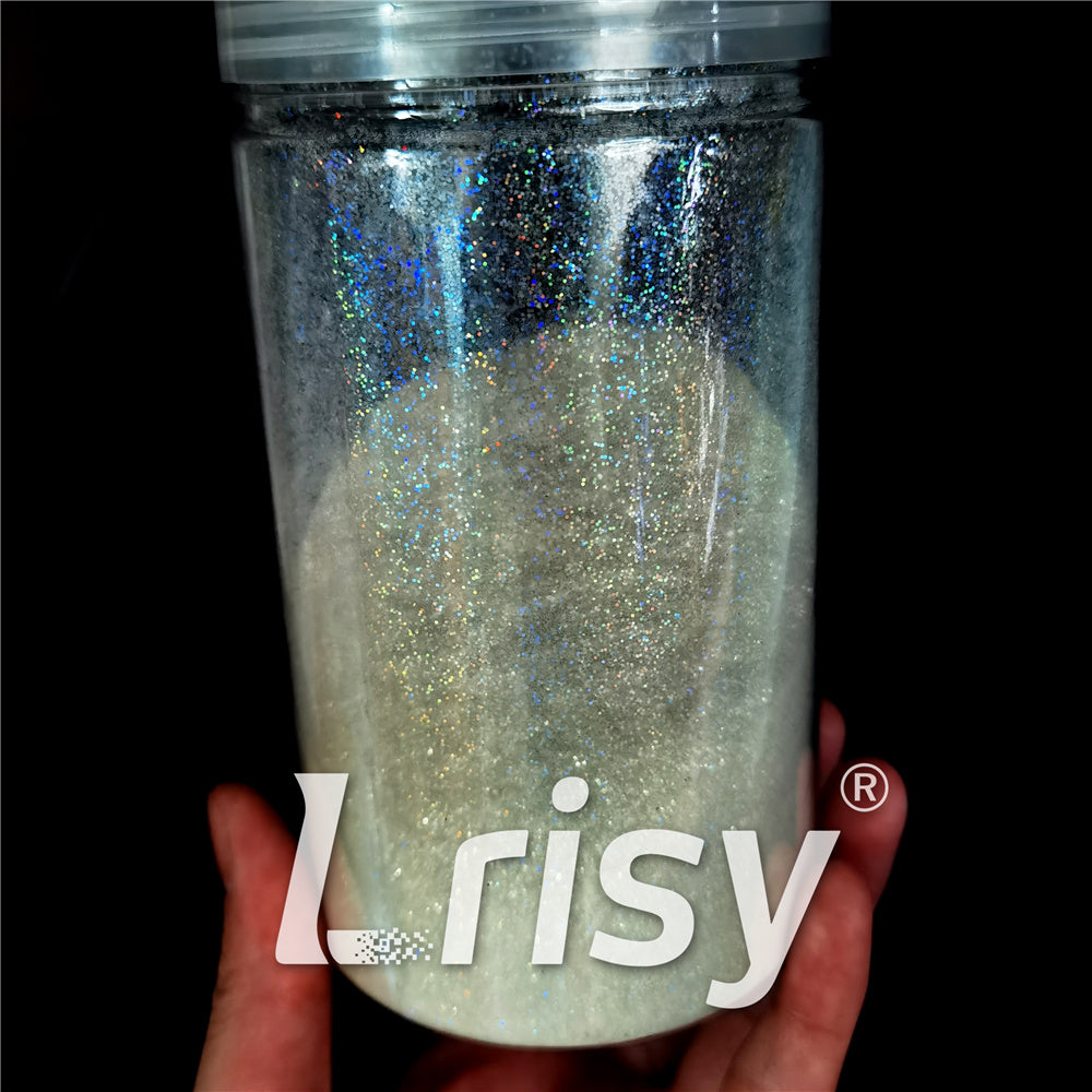 0.4mm Translucent Holographic White Glitter HL01