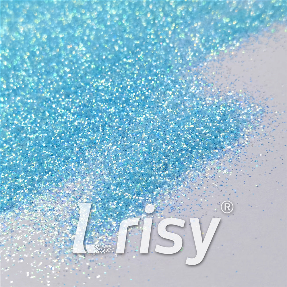0.2/0.4mm Holographic and Fluorescent Sky Blue Mixed High Brightness Glitter HL08