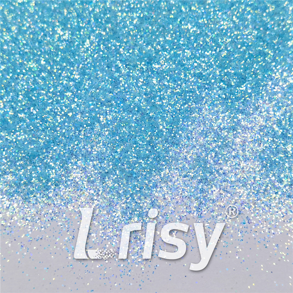 0.2/0.4mm Holographic and Fluorescent Sky Blue Mixed High Brightness Glitter HL08