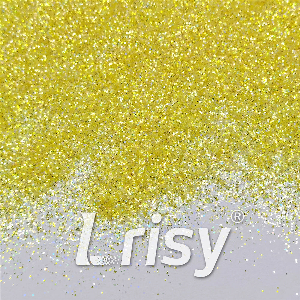 0.2/0.4mm Holographic and Fluorescent Yellow Mixed High Brightness Glitter HL03