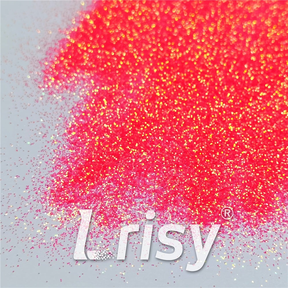 0.3mm Fluorescent Reddish Orange High Brightness Iridescent Glitter FC334