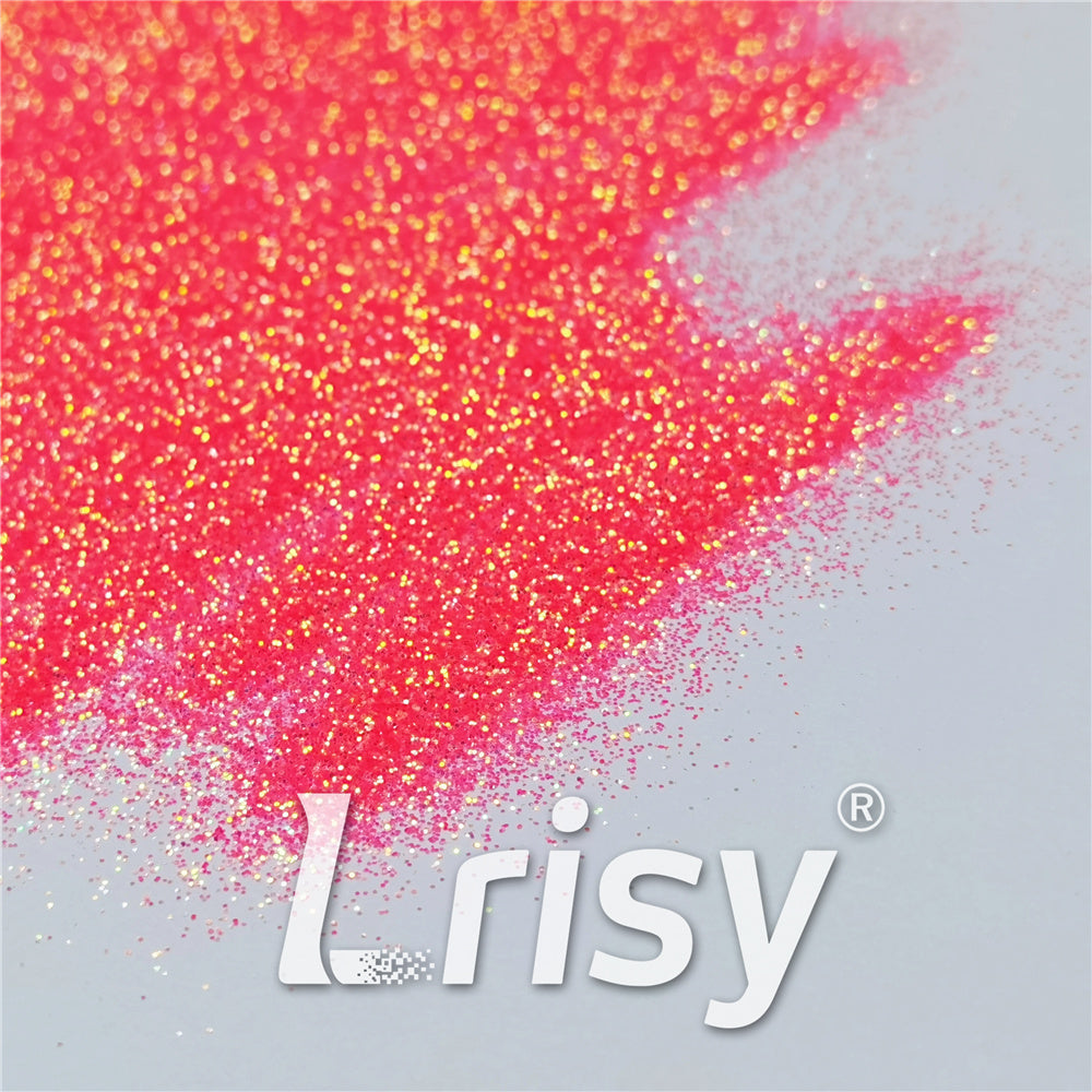 0.3mm Fluorescent Reddish Orange High Brightness Iridescent Glitter FC334