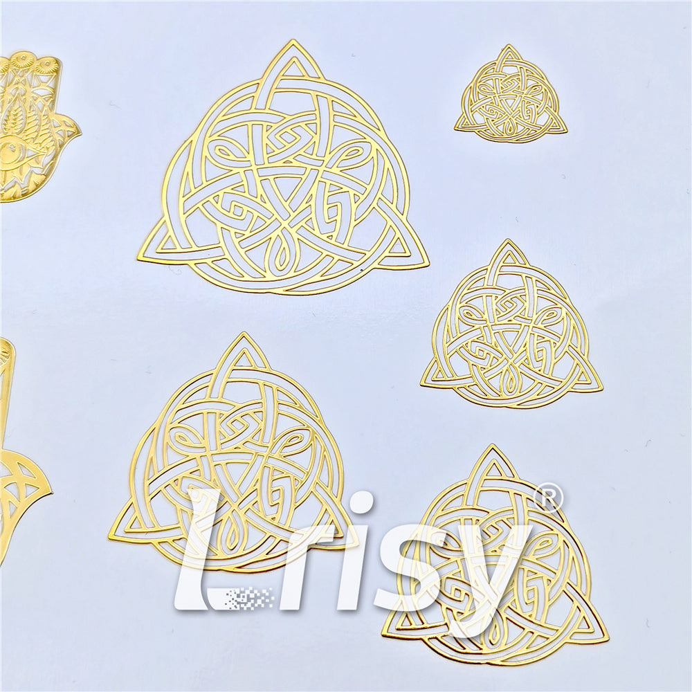 5 Size In 1 Set Symbols Orgonite Coppering Metal Sticker Golden Stuffers ZJ304