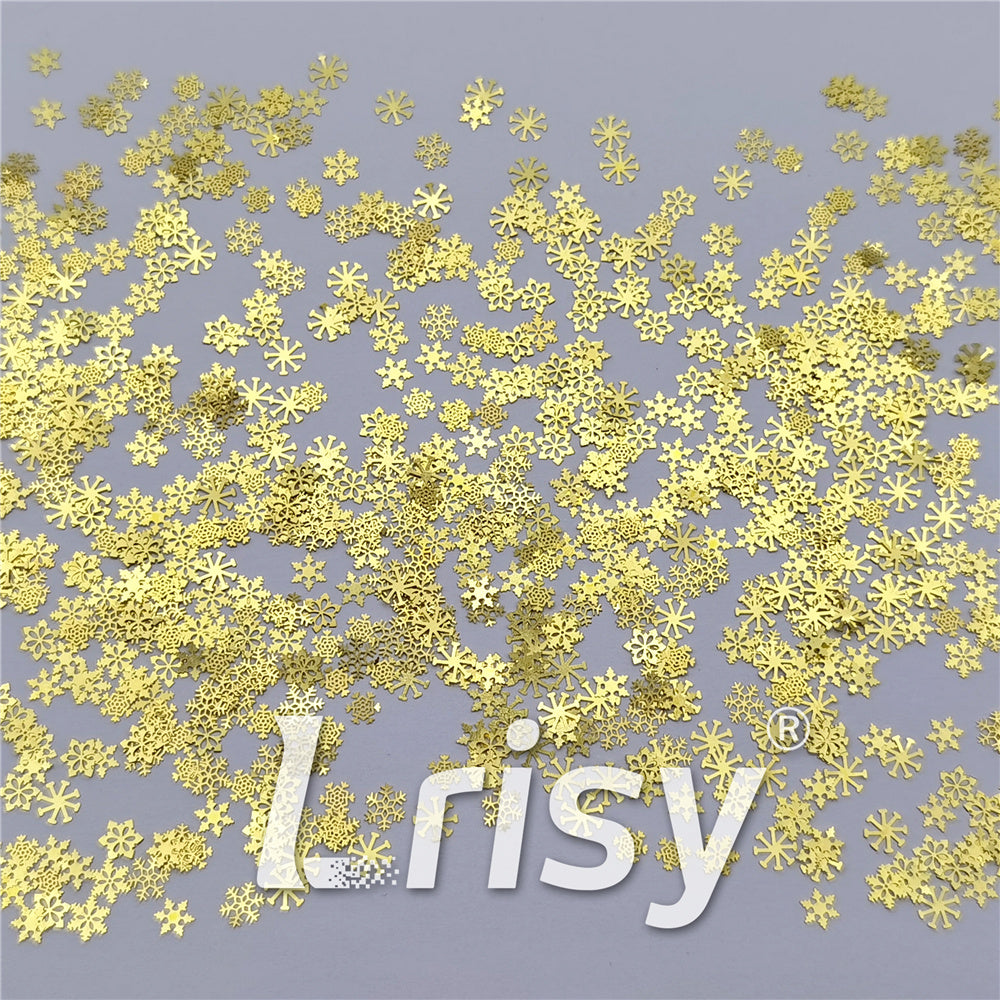 Golden Snowflake Shaped Mixed Metal Glitter MC212