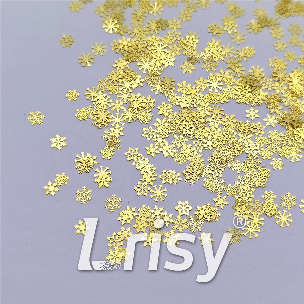 Golden Snowflake Shaped Mixed Metal Glitter MC212
