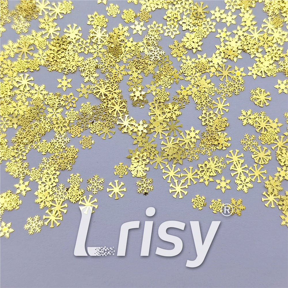 Golden Snowflake Shaped Mixed Metal Glitter MC212