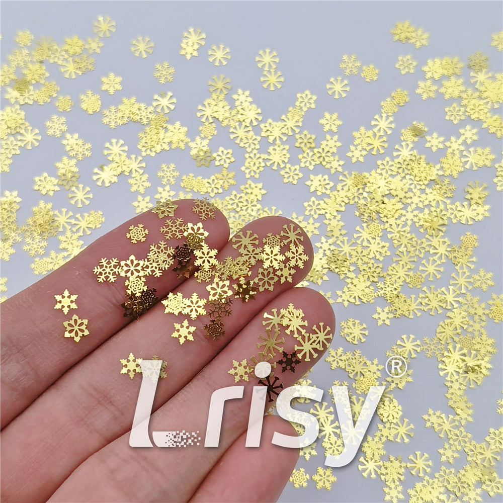 Golden Snowflake Shaped Mixed Metal Glitter MC212