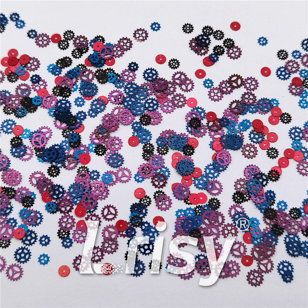 Gear Shaped Mixed Metal Glitter MC214