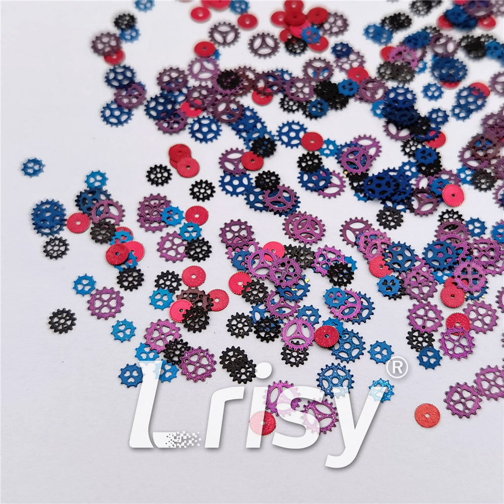 Gear Shaped Mixed Metal Glitter MC214