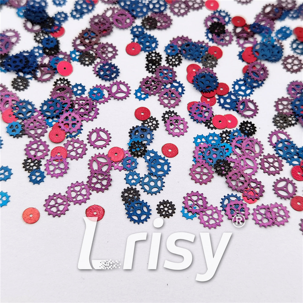 Gear Shaped Mixed Metal Glitter MC214