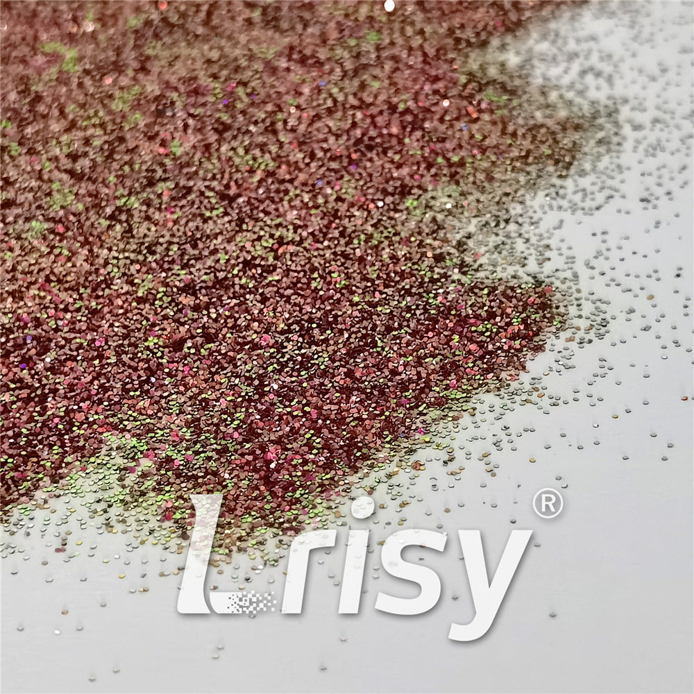 0.4mm Iridescent Phantom Rose Red Color Shift Glitter C-BSL011