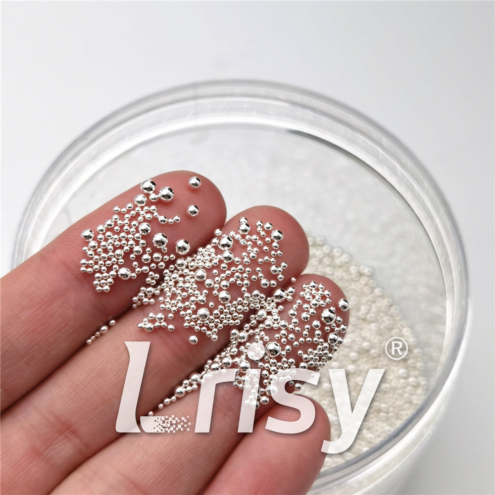 Silver Beads 2/1.5/1/0.8/0.5mm Mixed Metal Nail Charms MD208