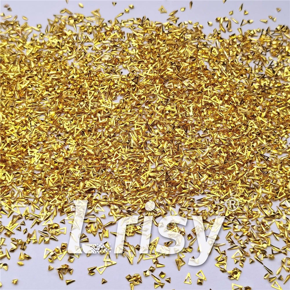 6mm Golden Tropical Stereoscopic Shaped Mixed Metal Nail Charms MD206