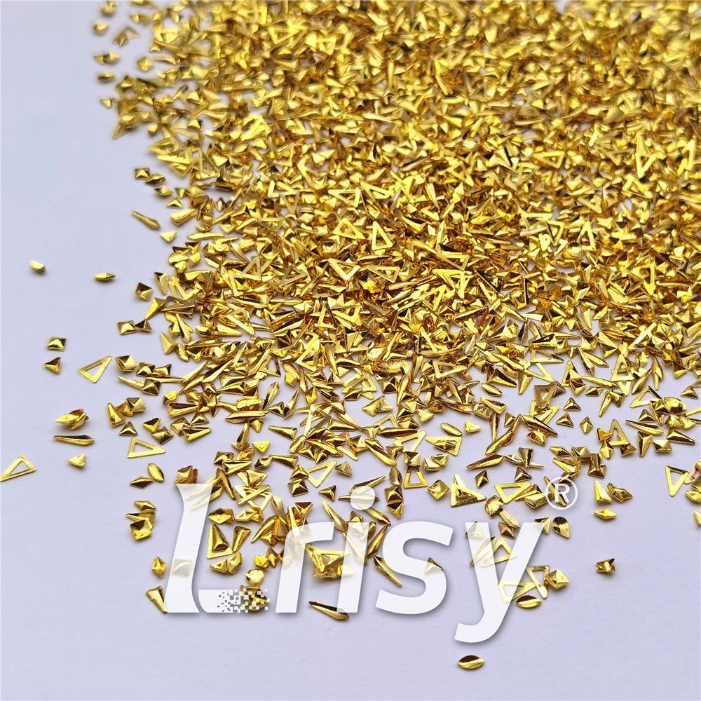 6mm Golden Tropical Stereoscopic Shaped Mixed Metal Nail Charms MD206