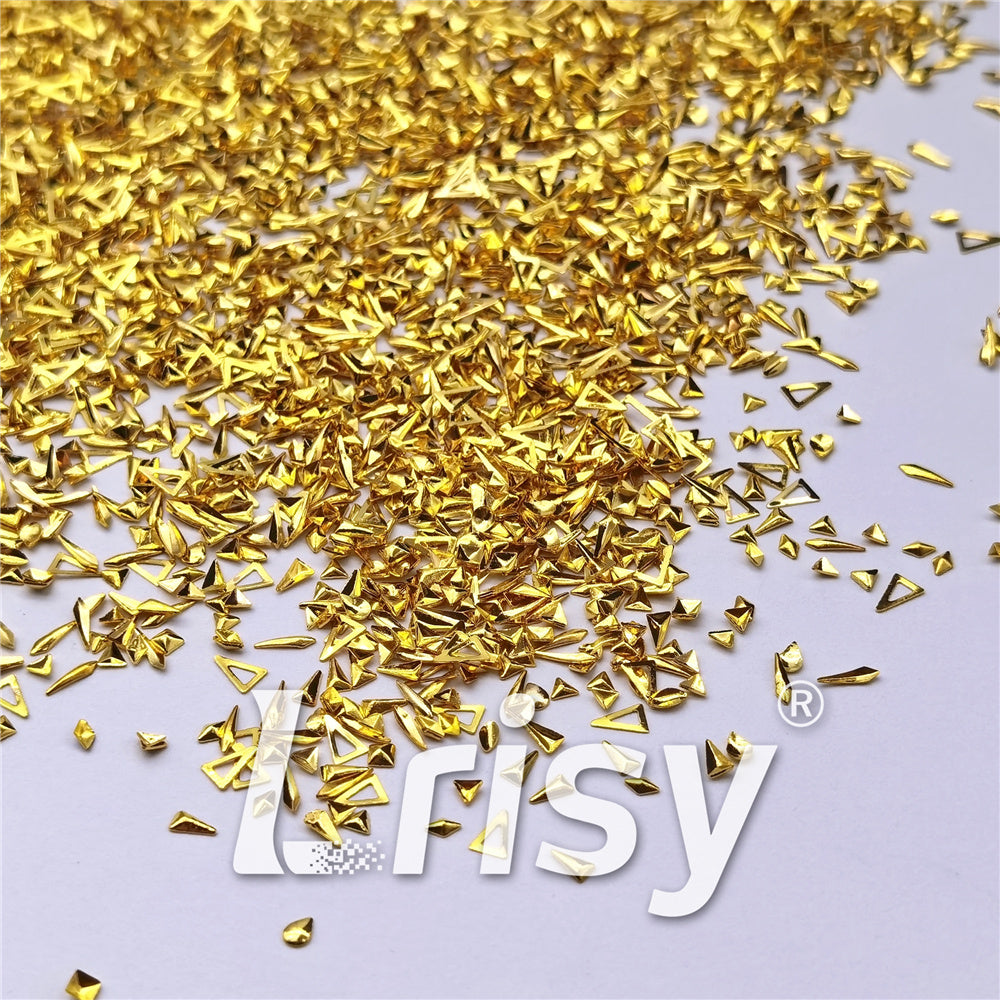 6mm Golden Tropical Stereoscopic Shaped Mixed Metal Nail Charms MD206