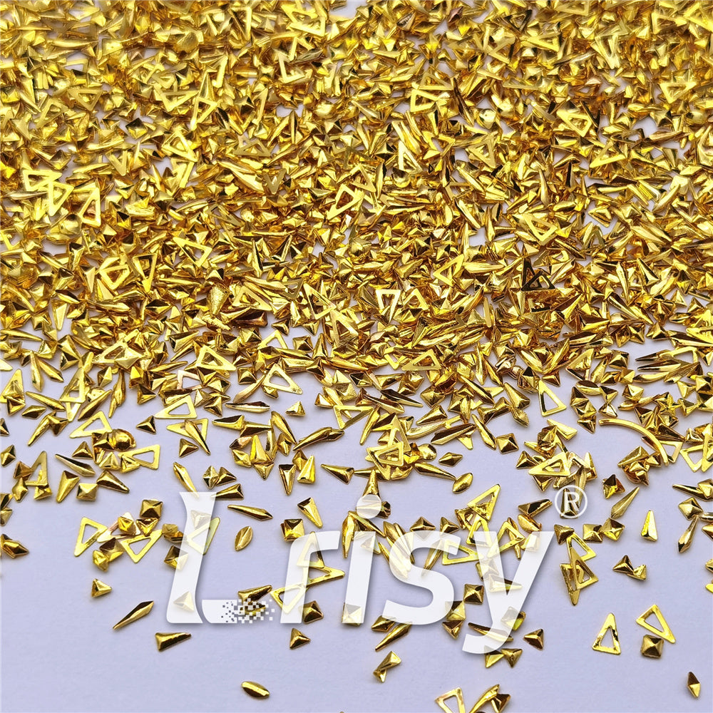 6mm Golden Tropical Stereoscopic Shaped Mixed Metal Nail Charms MD206