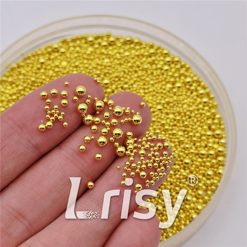 Gold Beads 2/1.5/1/0.8/0.5mm Mixed Metal Nail Charms MD213