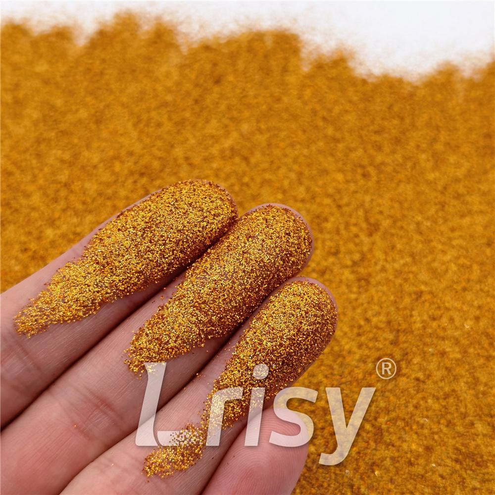 0.2mm Solvent Resistance Holographic Gold Glitter For Nail Polish LS0200