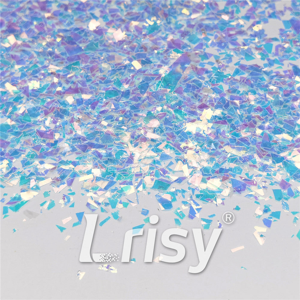 Iridescent Cellophane Glitter Flakes Shard C021 4x4