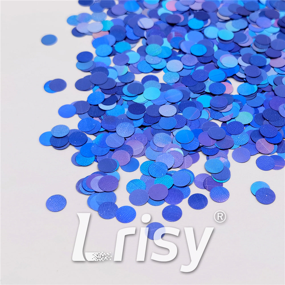 6mm Round Shaped Holographic Sea Blue Glitter LB0709