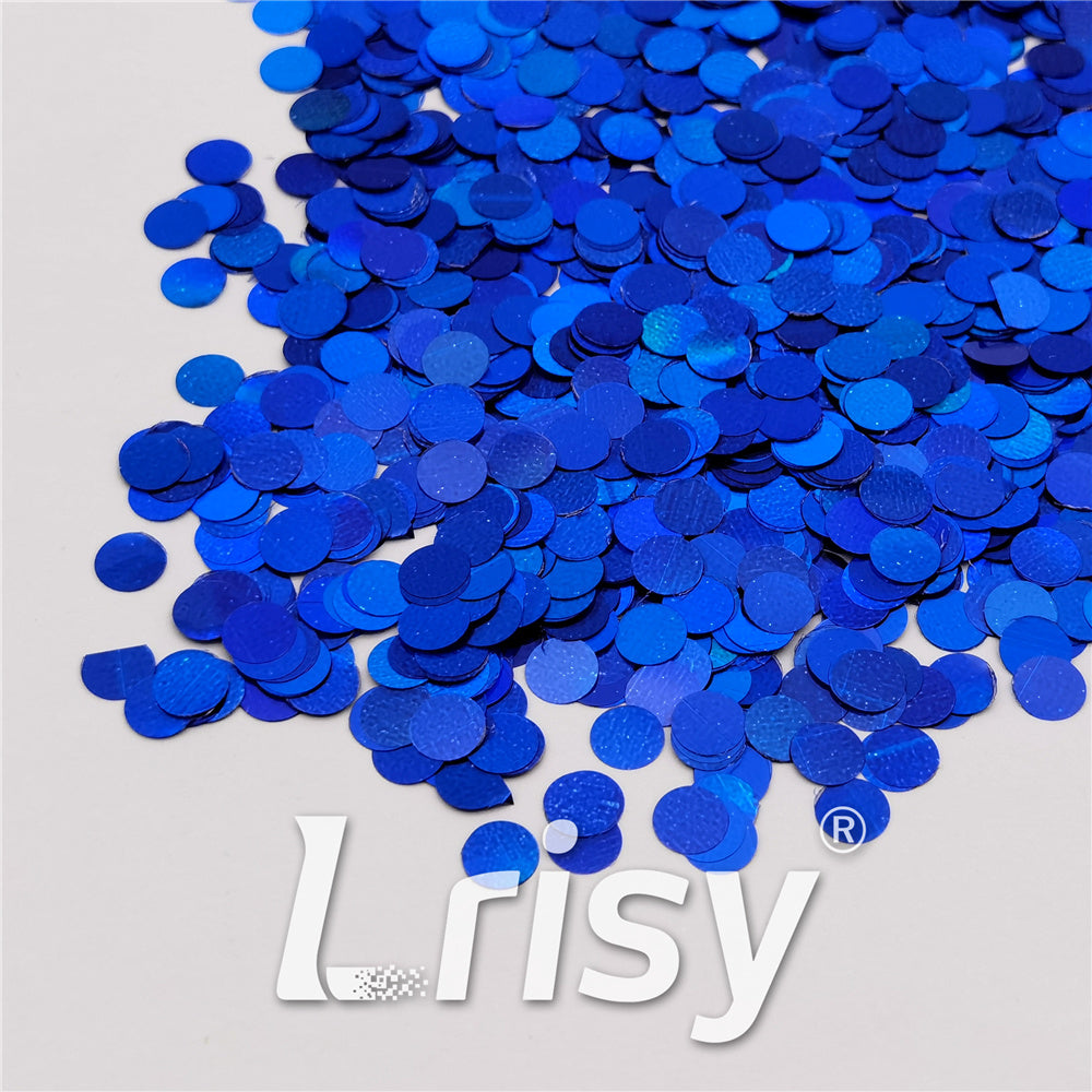 6mm Round Shaped Holographic Lake Blue Glitter LB0705