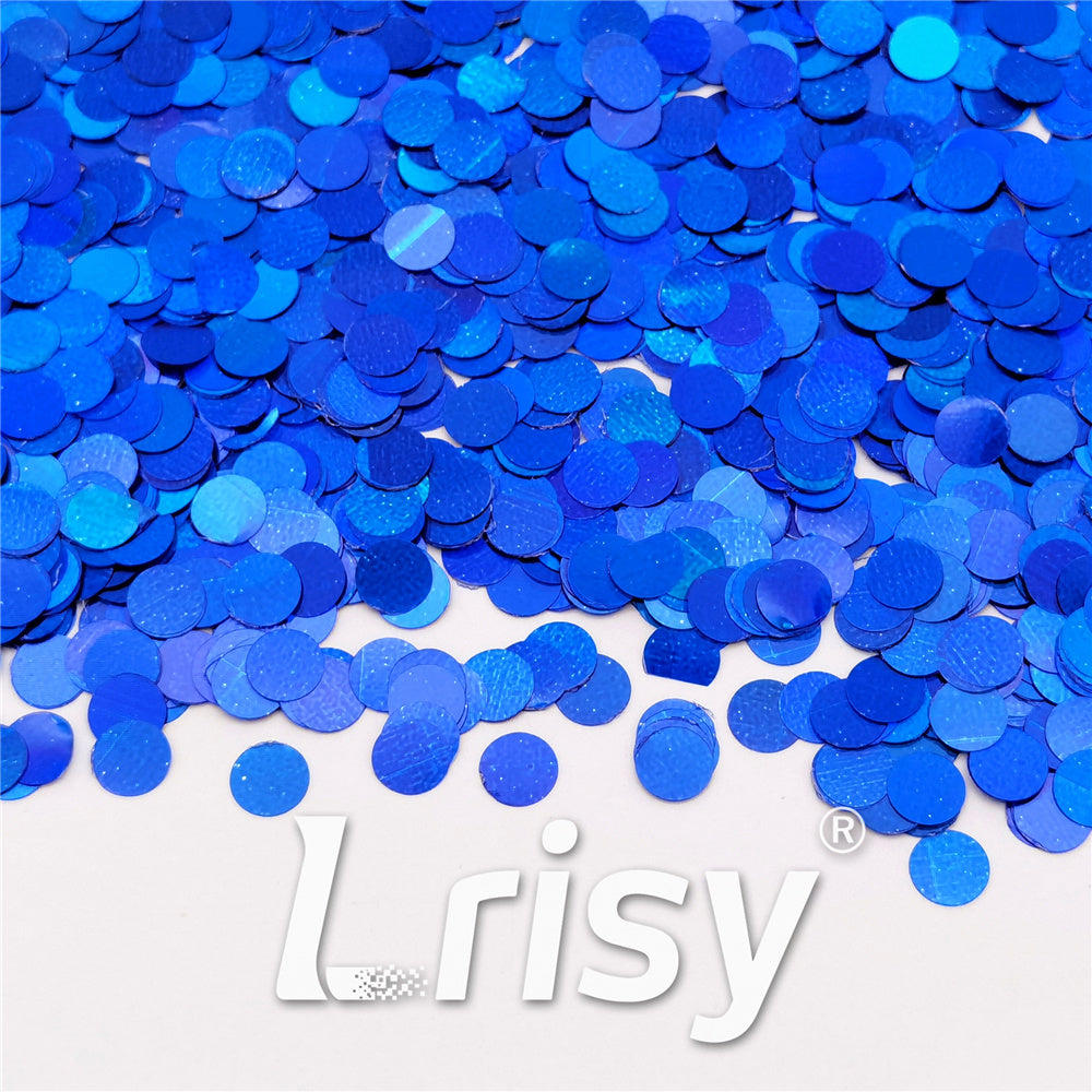 6mm Round Shaped Holographic Lake Blue Glitter LB0705