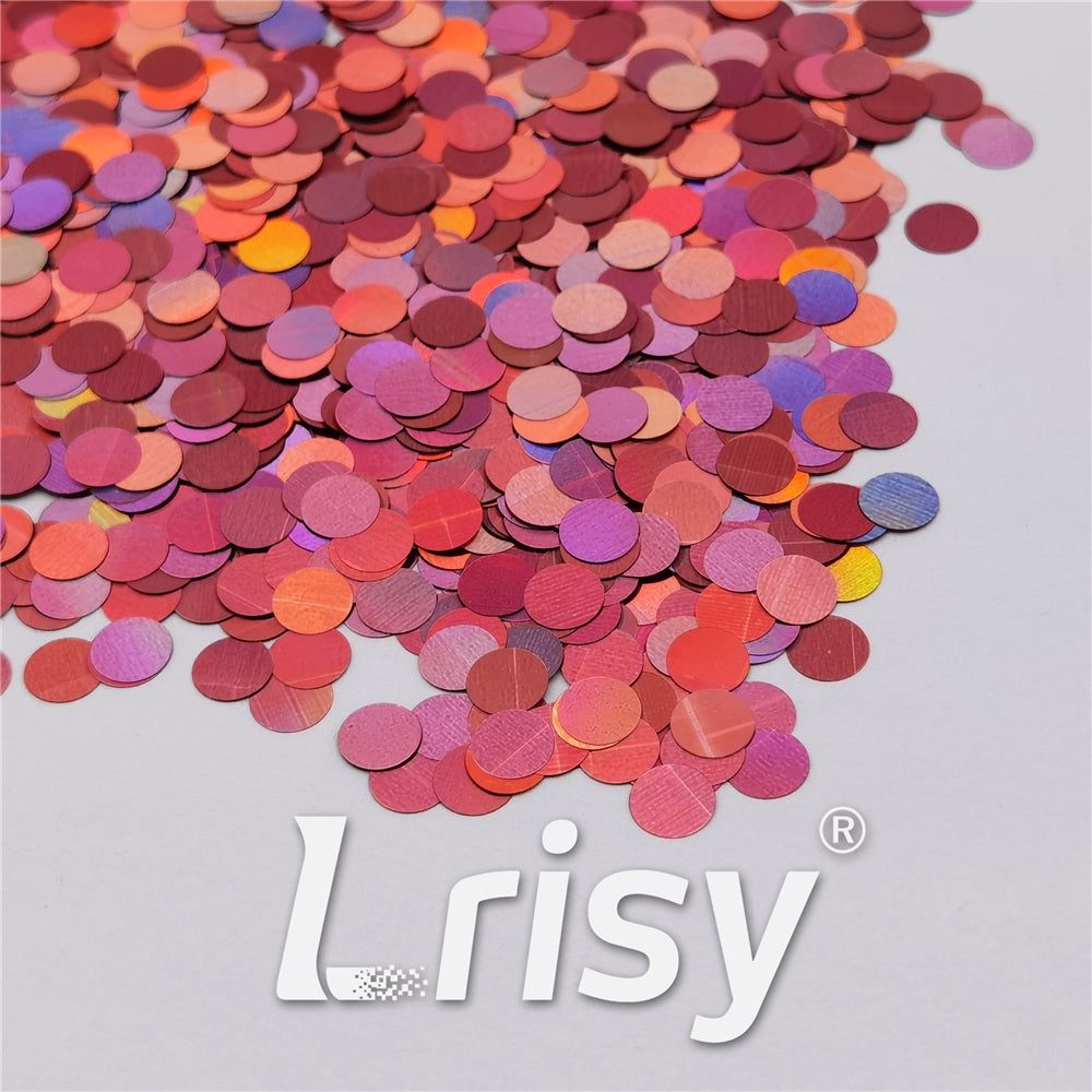 6mm Round Shaped Holographic Hazy Pink Glitter LB0911