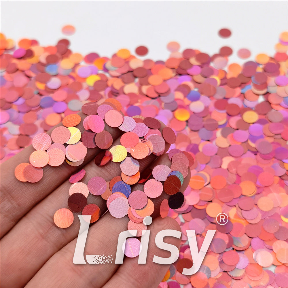6mm Round Shaped Holographic Hazy Pink Glitter LB0911
