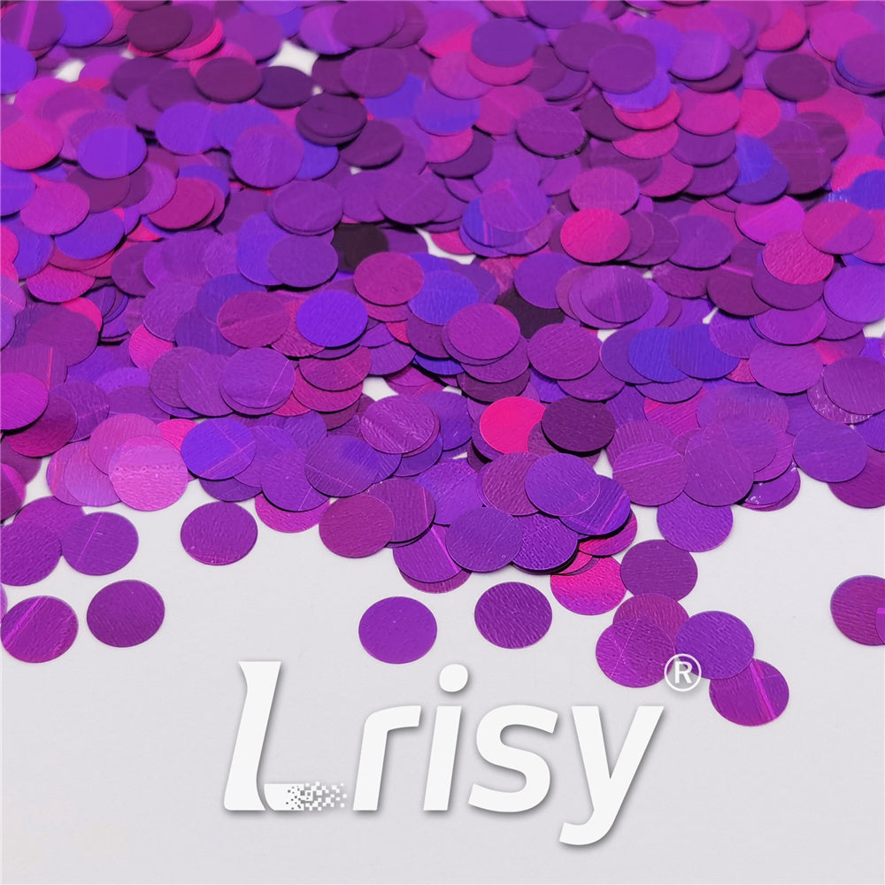 6mm Round Shaped Holographic Purple Glitter LB0800