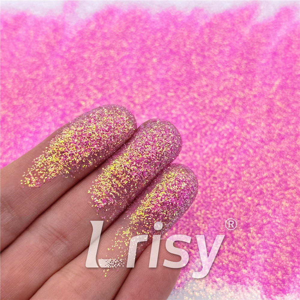 0.3mm Fluorescent Rose Pink High Brightness Iridescent Glitter FC339A