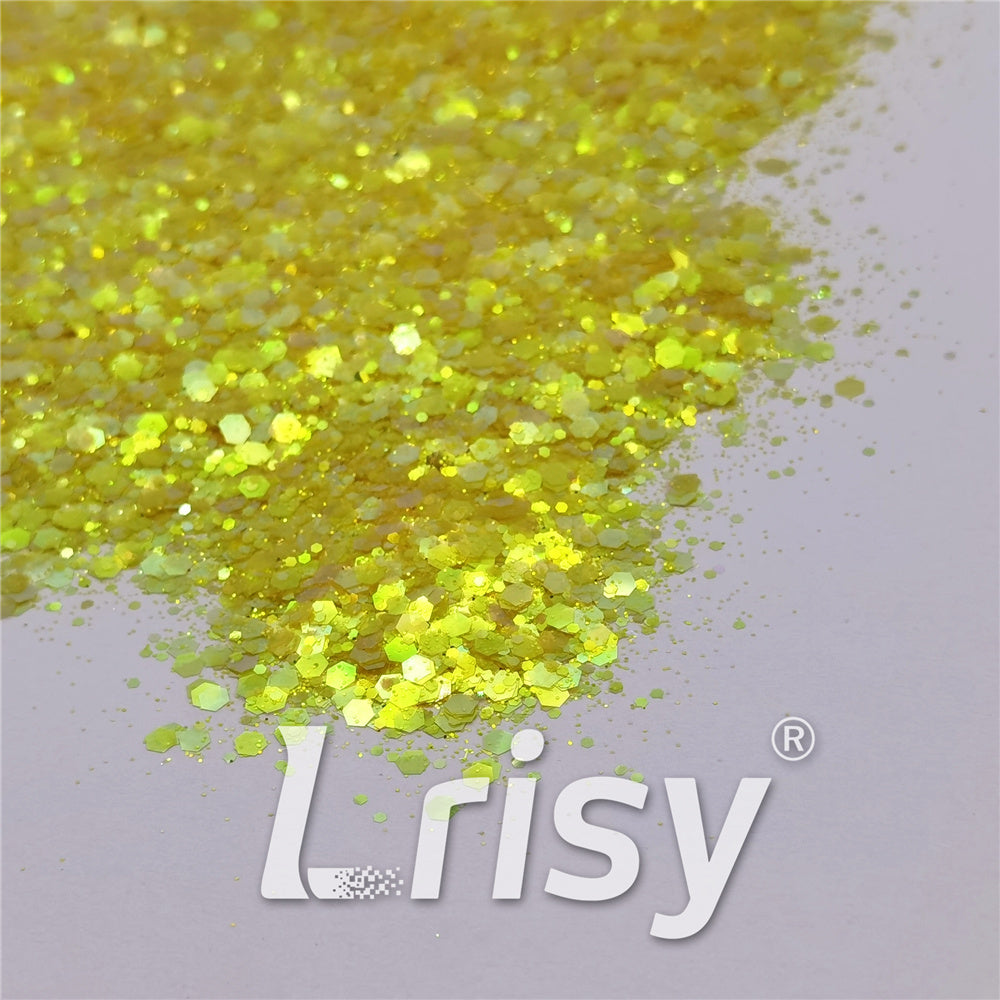 General Mixed High Brightness Iridescent Lemon Yellow Glitter FC332