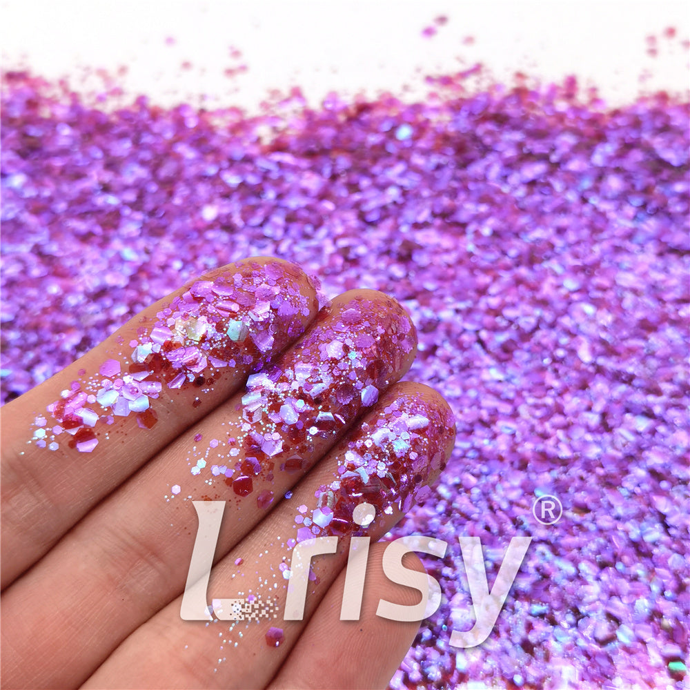 General Mixed High Brightness Iridescent Purple Glitter FC346