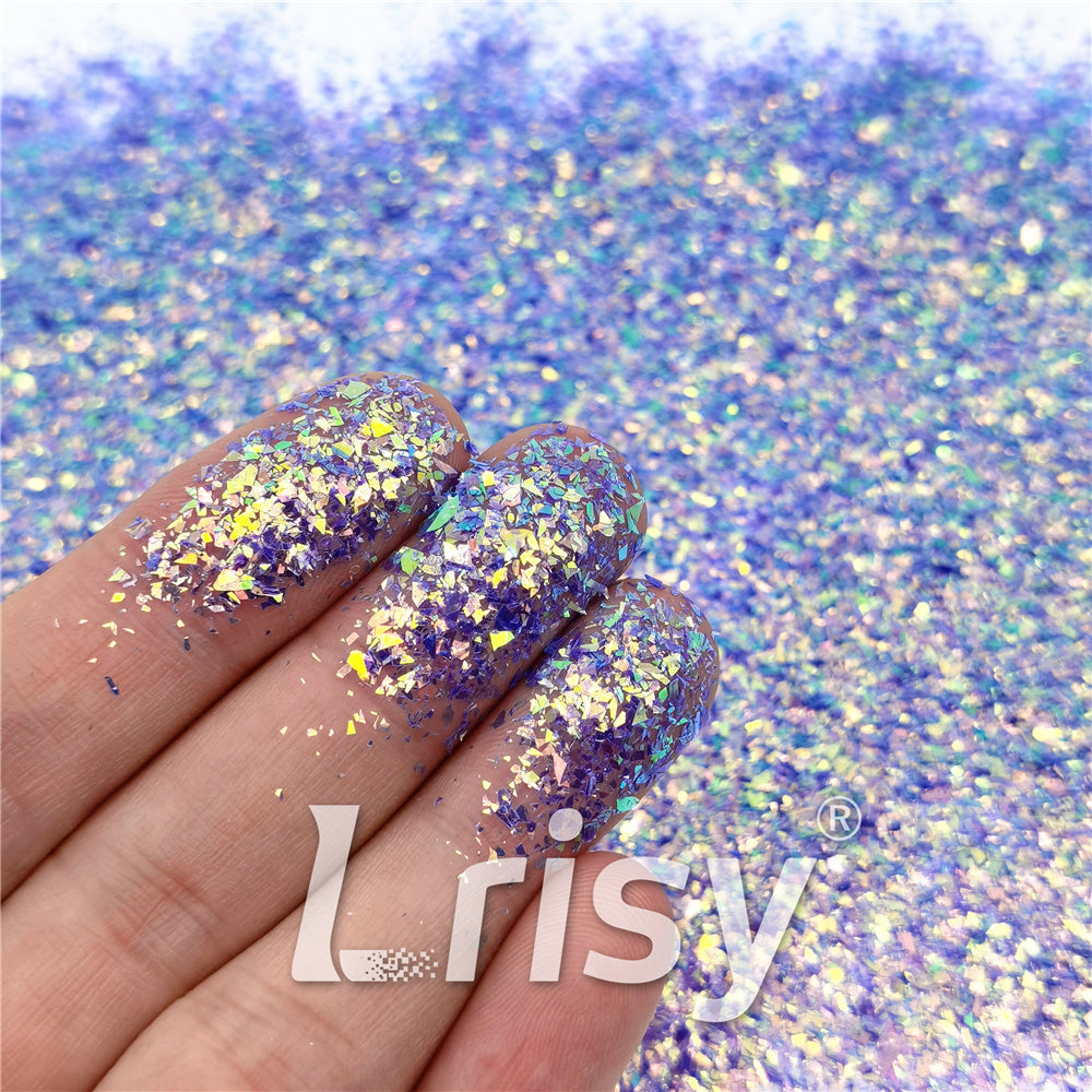 Fluorescent Purple High Brightness Iridescent Cellophane Glitter Shards (Flakes) FC336 2x2