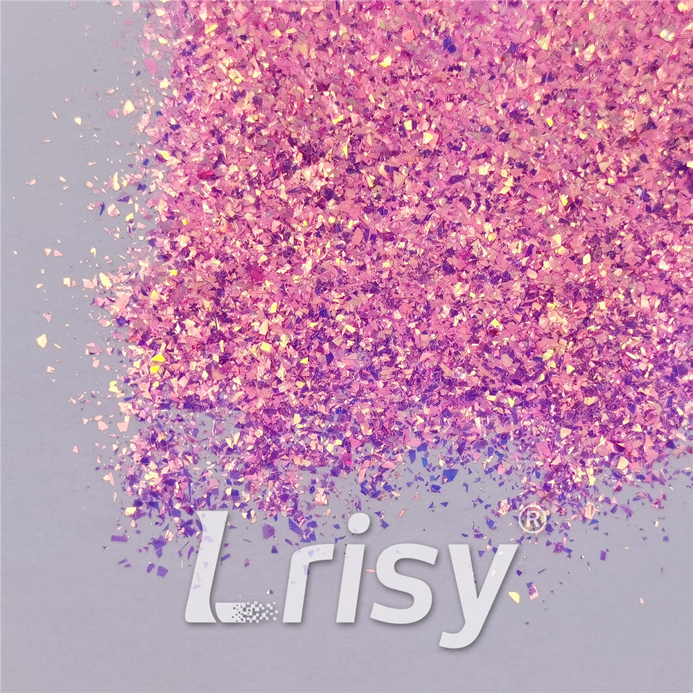 Fluorescent Rose Pink High Brightness Iridescent Cellophane Glitter Shards (Flakes) FC339A 2x2