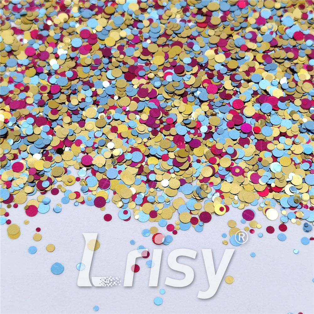 1/2/3MM Round Shaped Custom Mixed Glitter MIXR-10