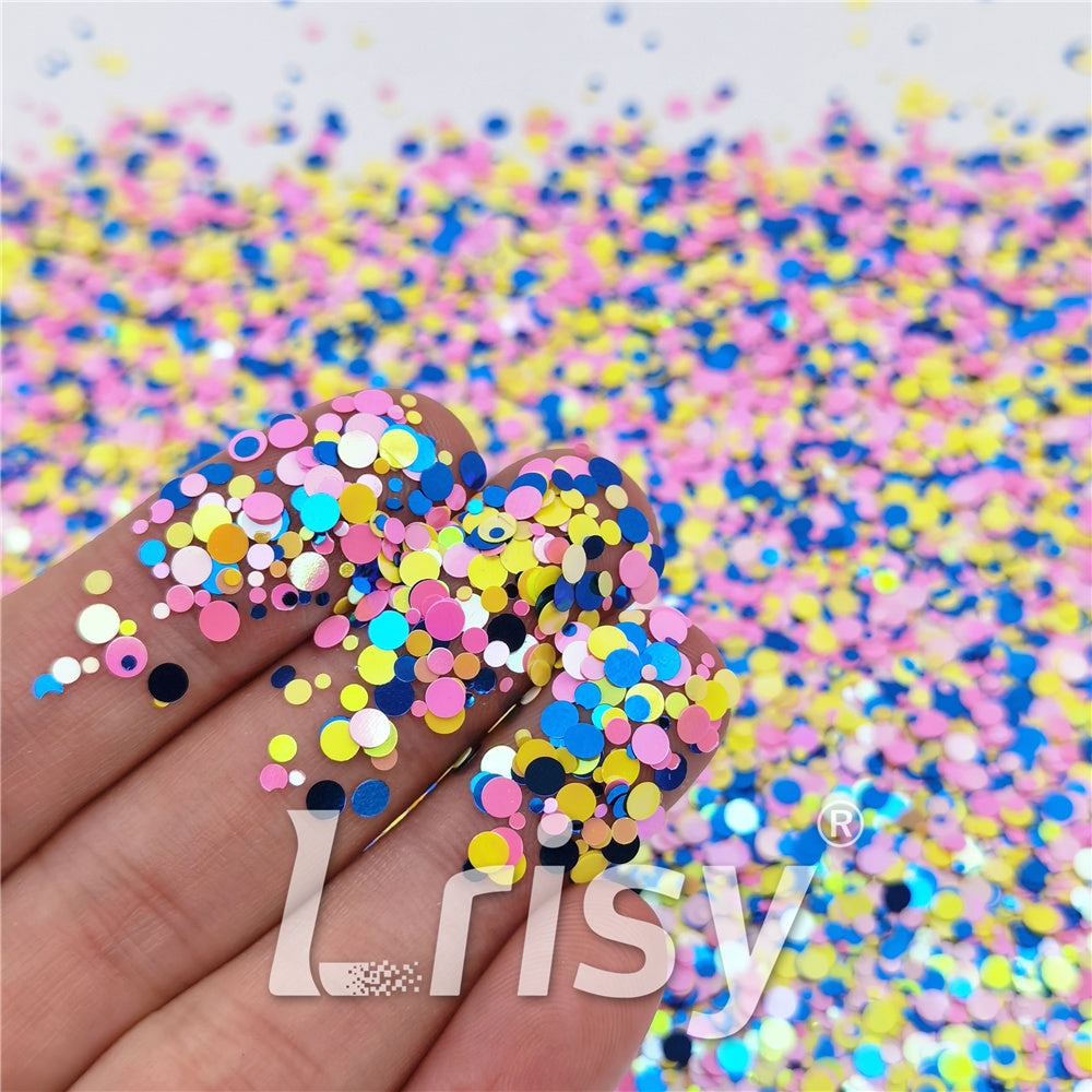 1/2/3MM Round Shaped Custom Mixed Glitter MIXR-06
