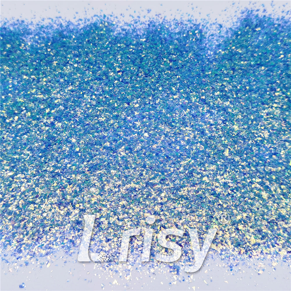 Blue High Brightness Iridescent Cellophane Glitter Shards (Flakes) FC337 2x2