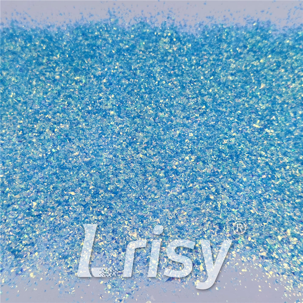 Fluorescent Blue High Brightness Iridescent Cellophane Glitter Shards (Flakes) FC337A 2x2