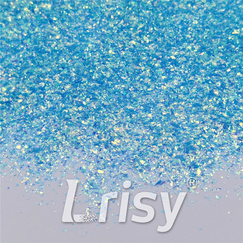 Fluorescent Blue High Brightness Iridescent Cellophane Glitter Shards (Flakes) FC337A 2x2