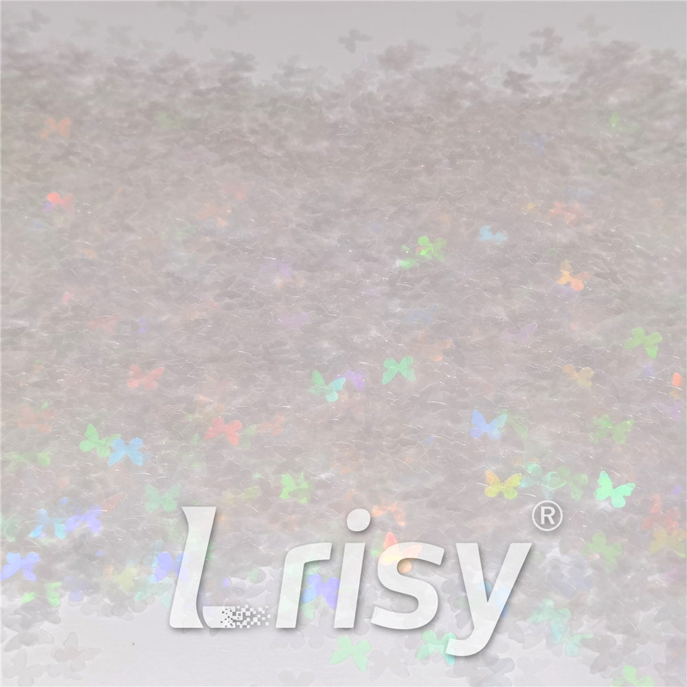 5mm Butterfly Shaped Rainbow Translucent Holographic Glitter LB01100