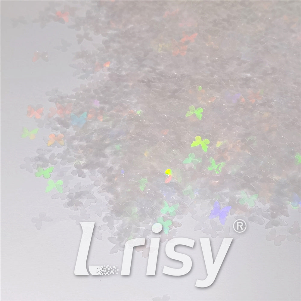 5mm Butterfly Shaped Rainbow Translucent Holographic Glitter LB01100