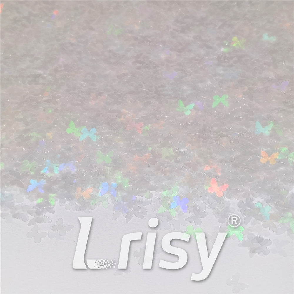 5mm Butterfly Shaped Rainbow Translucent Holographic Glitter LB01100