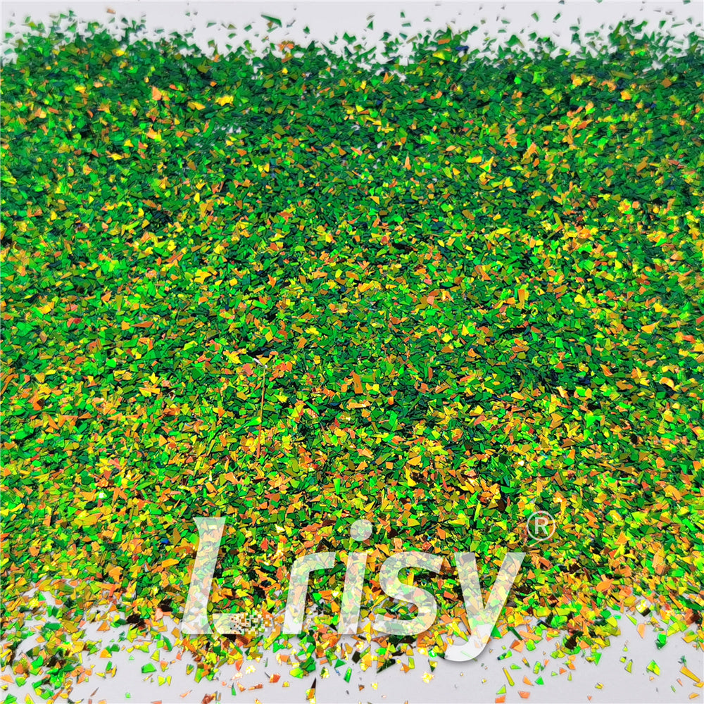 Iridescent Phantom Golden Green Color Shift Glitter Flakes C-BSL7111 2X2
