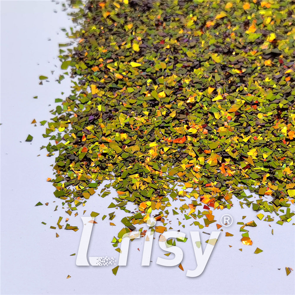Iridescent Phantom Color Shift Golden Glitter Flakes C-BSL7122 2X2