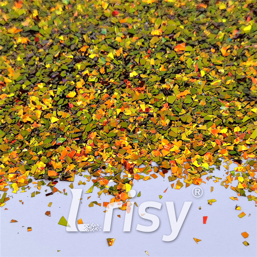 Iridescent Phantom Color Shift Golden Glitter Flakes C-BSL7122 2X2