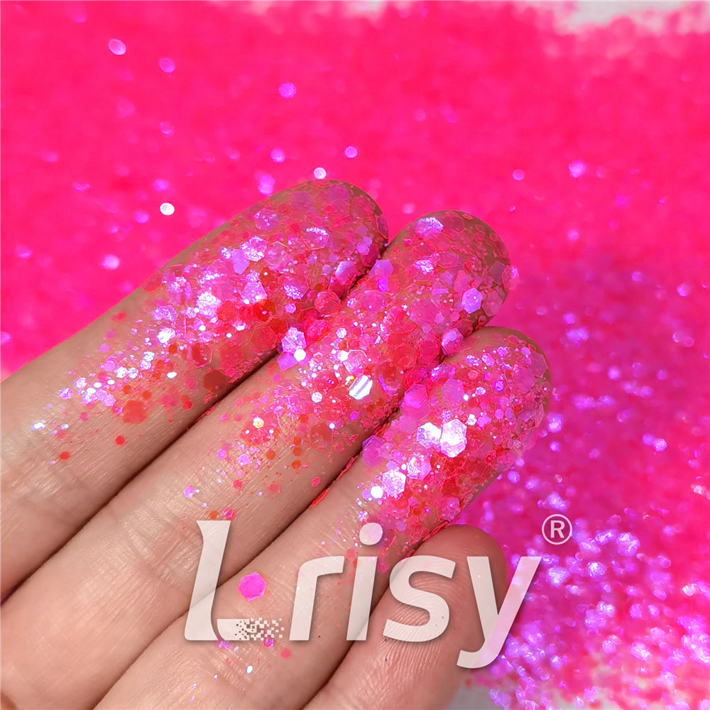 General Mixed Fluorescent High Brightness Iridescent Magenta Glitter FC349